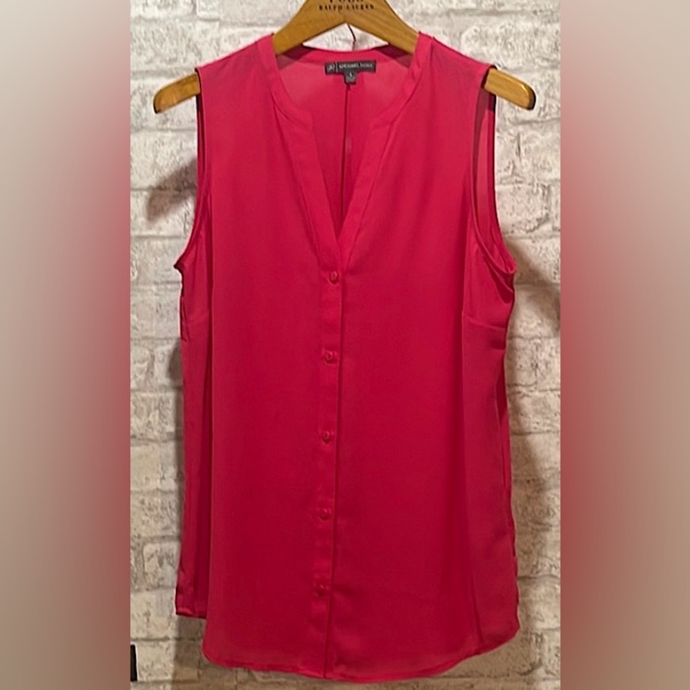 Adrianna Papell Vibrant Pink Sleeveless Blouse
